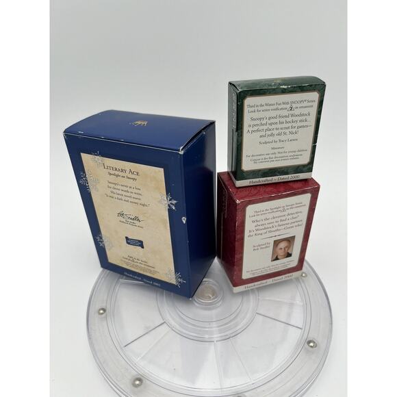 Lot of 3 Hallmark Keepsake Ornaments Peanuts Snoopy Woodstock Hockey Detective - Picture 2 of 9